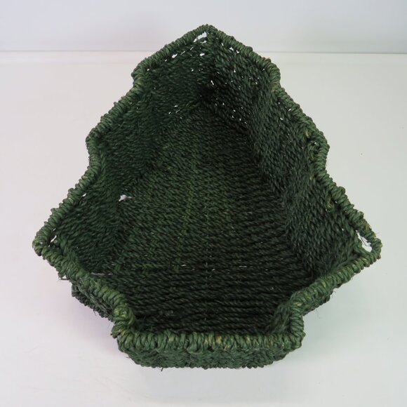 heavy duty forest green tree shaped woven rope basket Organic Modern Farmhouse - Picture 1 of 12